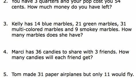 Math Word Problems For 2Nd Grade