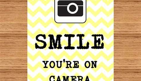Smile You're On Camera Printable Sign PDF Instant