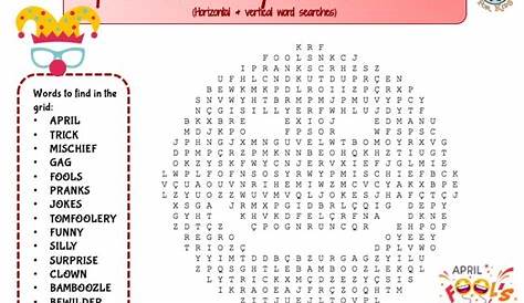 free printable april fools day word search