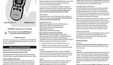 MOTOROLA TALKABOUT KEM-ML36100-15 USER MANUAL Pdf Download | ManualsLib