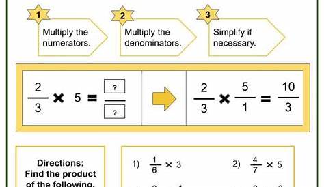 multiplying whole numbers and fractions worksheets