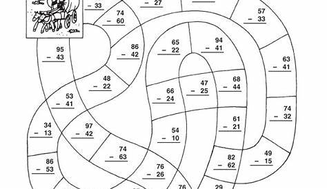 Subtraction with Regrouping Coloring Pages | Subtraction worksheets