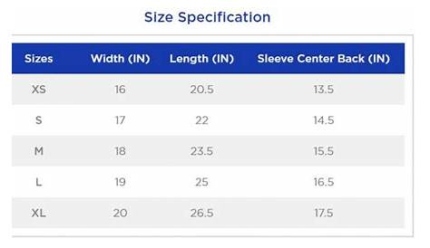 youth xl shirt size chart