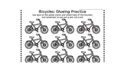 Bicycles: Gluing Practice Worksheet | Practices worksheets, Worksheets