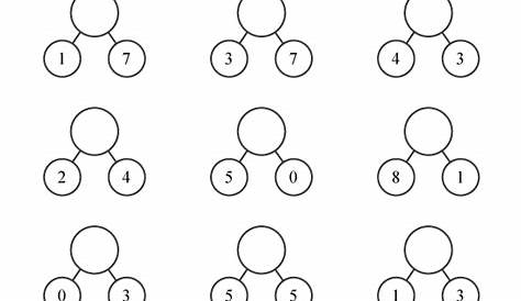 Number addition bond worksheet for math grade 1 for students who want