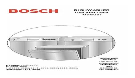 installation manual bosch dishwasher