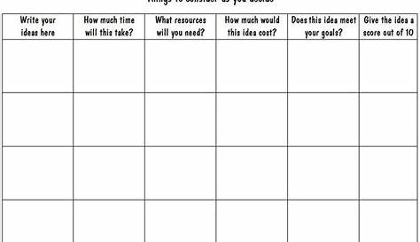 Pros And Cons Worksheet - worksheet