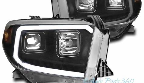 FOR 14-17 TOYOTA TUNDRA PICKUP LED BLACK PROJECTOR HEADLIGHTS LAMP W