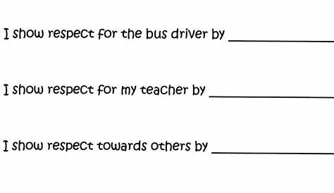 respect worksheets free