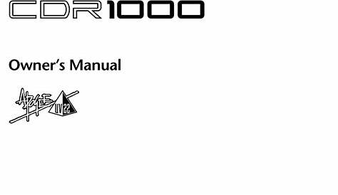 yamaha cdr hd1000 owner's manual