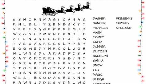 holiday word search printable free