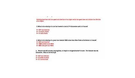 velocity practice problems worksheets answers
