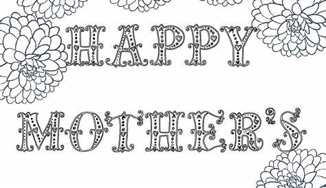 mother's day printable cards to color