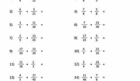 Adding Fractions Sheet 3 | Fractions worksheets, Addition of fractions