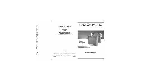 bionaire bt015 u owner's manual