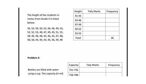 Grouped Frequency Table Worksheet Pdf - Teacher Math Worksheet