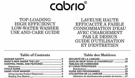 WHIRLPOOL CABRIO WTW7800XL USE AND CARE MANUAL Pdf Download | ManualsLib