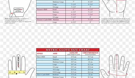 golf glove size chart