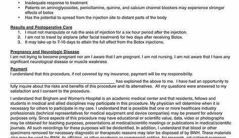 Printable Botox Consent Form Allergan