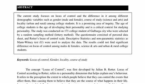 Locus Of Control Personality Test | Who Im I