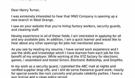 warehouse operative cover letter sample