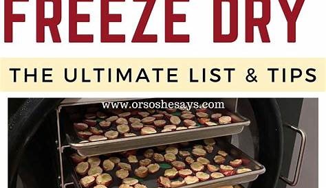 freeze drying times for food chart