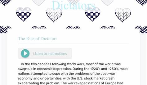 rise of dictators worksheets