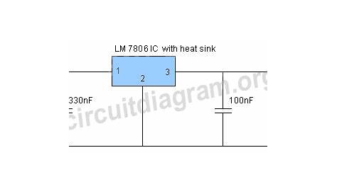 9V Or 12V To 6V Converter Using LM7806 IC | Circuit Diagram