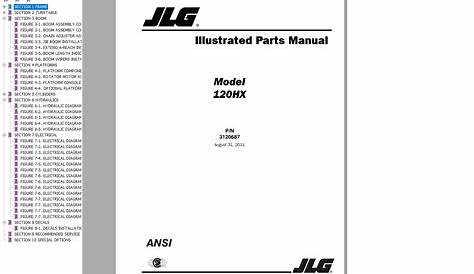 JLG Boom Lift 120HX Operation, Service & Parts Manuals
