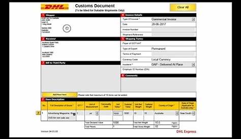 Commercial Invoice dhl - Fill online, Printable, Fillable Blank