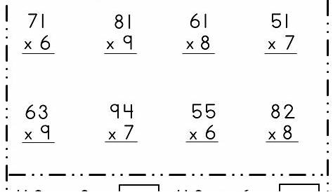 multiplication for third grade worksheet