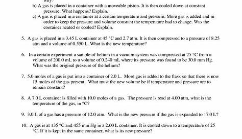 8 Combined Gas Law Worksheet / worksheeto.com