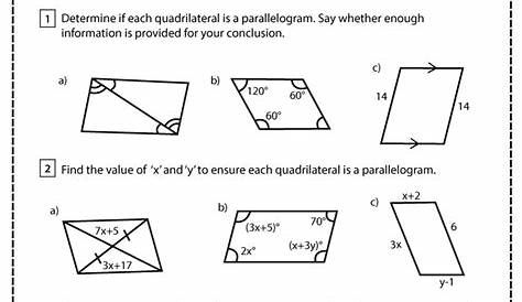 Quadrilateral Proofs Worksheets - Math Monks