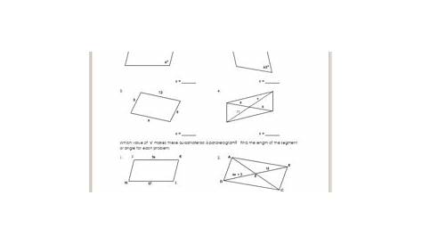 proving quadrilaterals are parallelograms worksheets