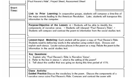 Paul Revere's Ride 3rd Grade Lesson Plan | Paul revere's ride, Paul