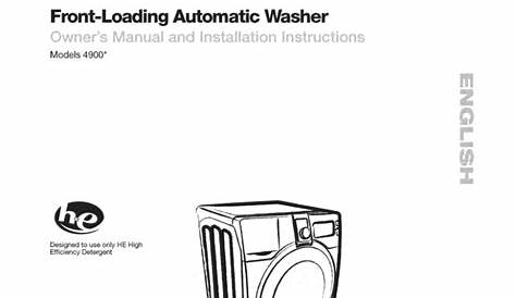 Kenmore 4900 Washer User Manual | Manualzz