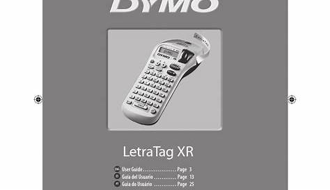 DYMO LETRATAG XR USER MANUAL Pdf Download | ManualsLib