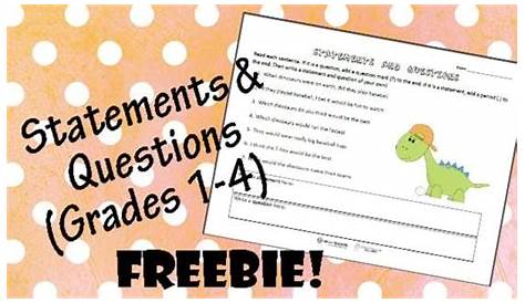 Free Printable: Statements and Questions Worksheet (Grades 1-4)