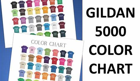 Gildan 5000 Color Chart Gildan G500 Color All Colors of | Etsy