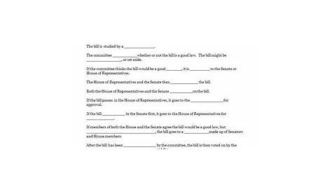 how a bill becomes a law worksheets
