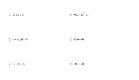 solve equations with distributive property worksheets