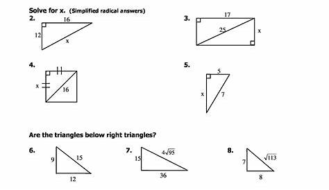pythagorean theorem worksheets with answers