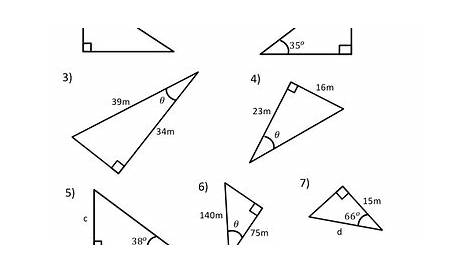 trigonometry worksheets pdf - right triangle trig worksheet answers