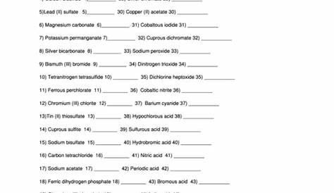 Top 26 Chemical Formula Worksheet Templates free to download in PDF format