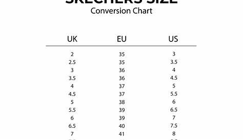 Skechers Size Conversion Guide - Convert UK, EU & US