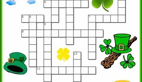 St. Patrick’s Day Printable Crossword Puzzle