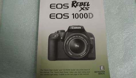 Canon EOS Rebel XT XTi XS XSi 300D 30D 20D Camera User Manual Englsih