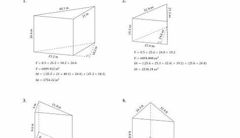 Volume and Surface Area of Triangular Prisms (Black and White) (A)