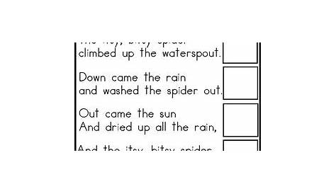 itsy bitsy spider sequencing free printable