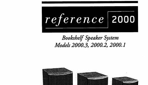 INFINITY REFERENCE 2000.1 OWNER'S MANUAL Pdf Download | ManualsLib